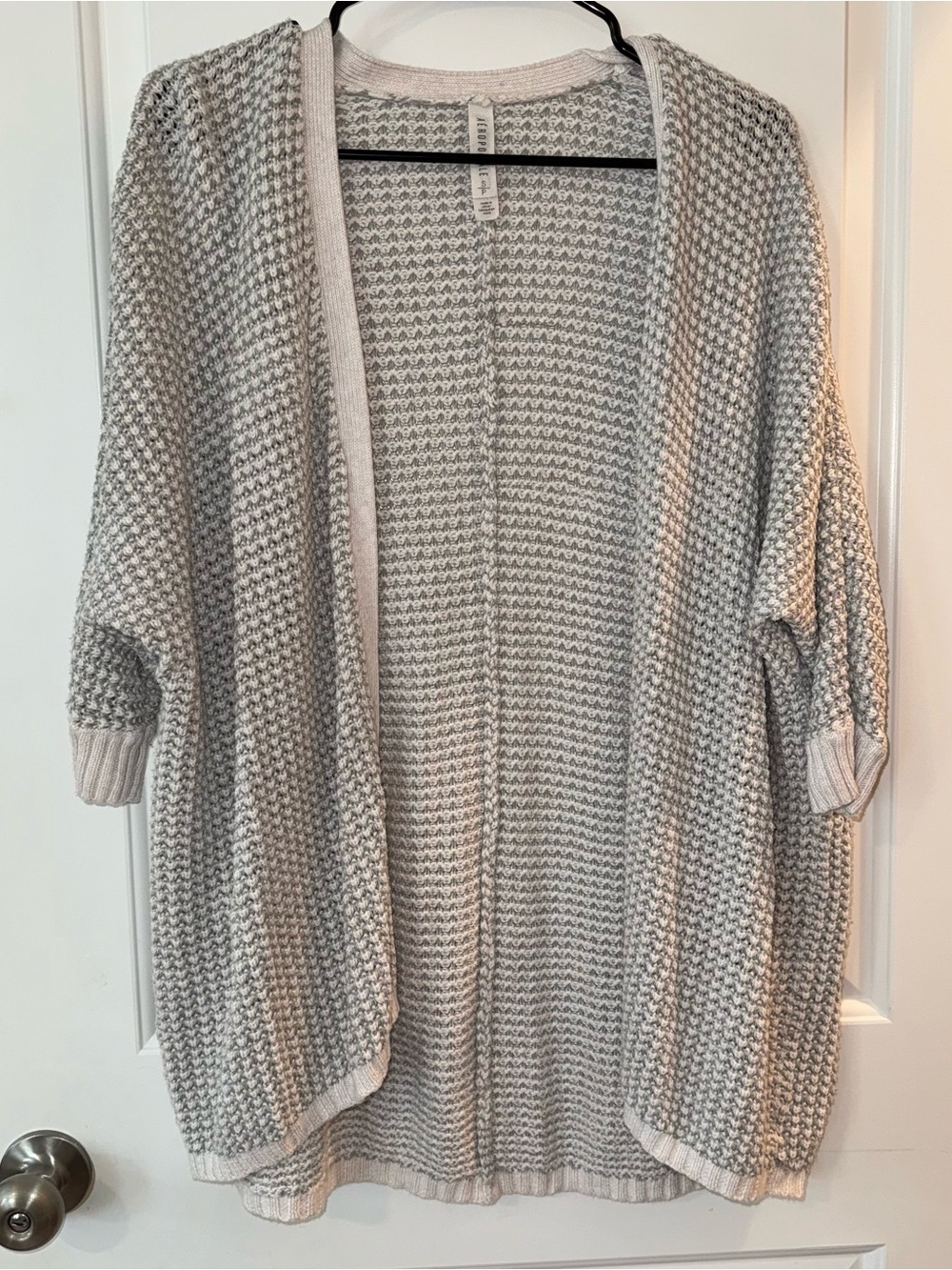 Aeropostale Light Gray Open-Front Knit Cardigan